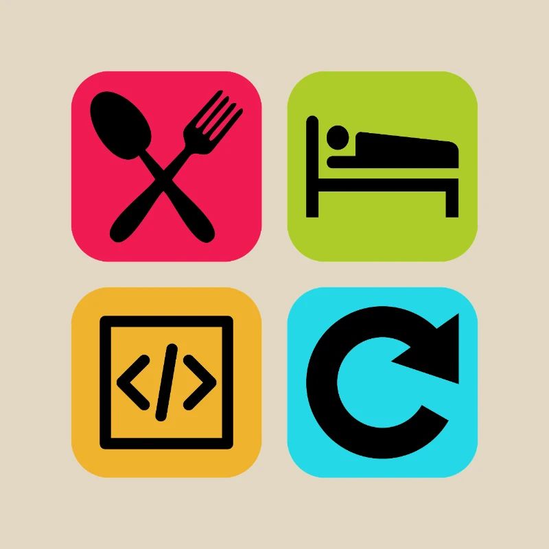 Manger Dormir Code Répéter Citation drôle Dev