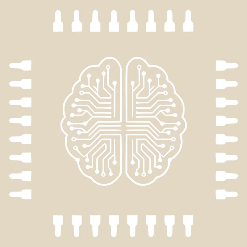 AI Brain Chip Processor Tech Vector