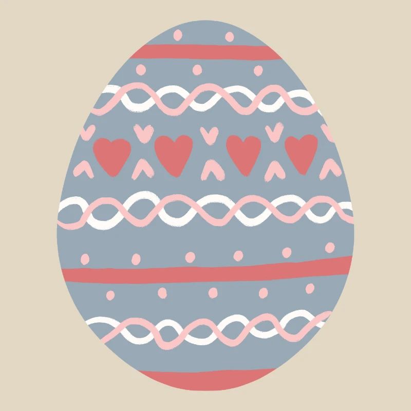 Pastel Hearts Egg Pattern