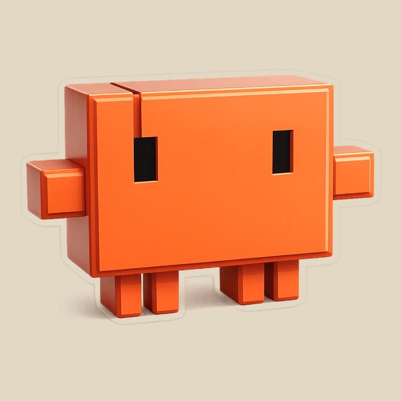 Claude Code Pixel 3D Maskottchen süßer Dev-Aufkleber