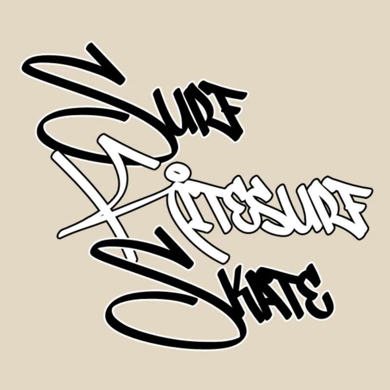 Graffiti Surf Script White