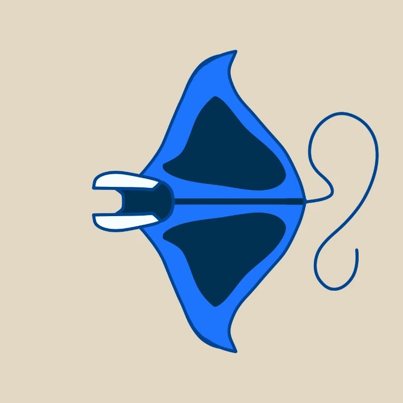 Manta Linear Blue Stylized
