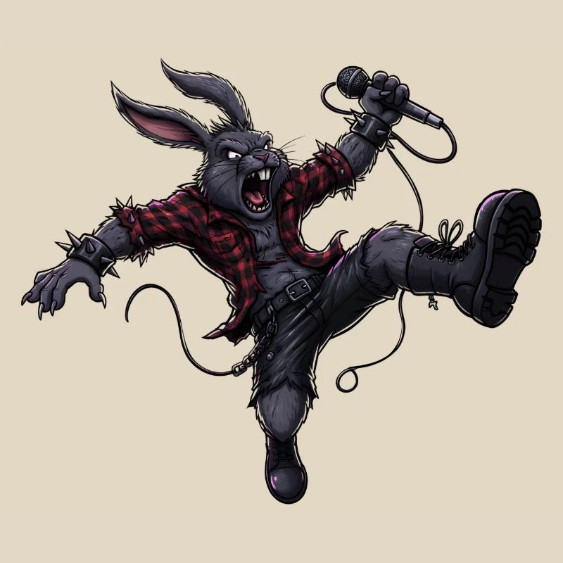 Heavy Metal Easter Bunny Rocker Easter Hardcore Bunny