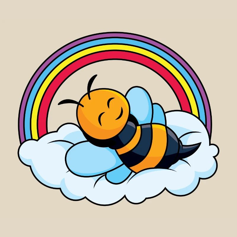 Sleeping bee on cloud