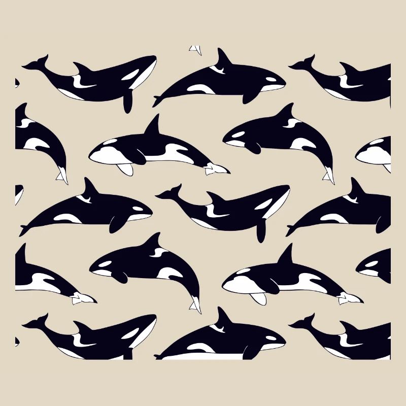 Black and white orca pattern pattern