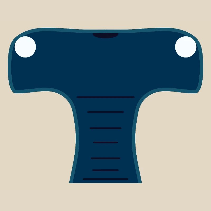 Mitternachtsblauer stilisierter Hammerhai-Kopf