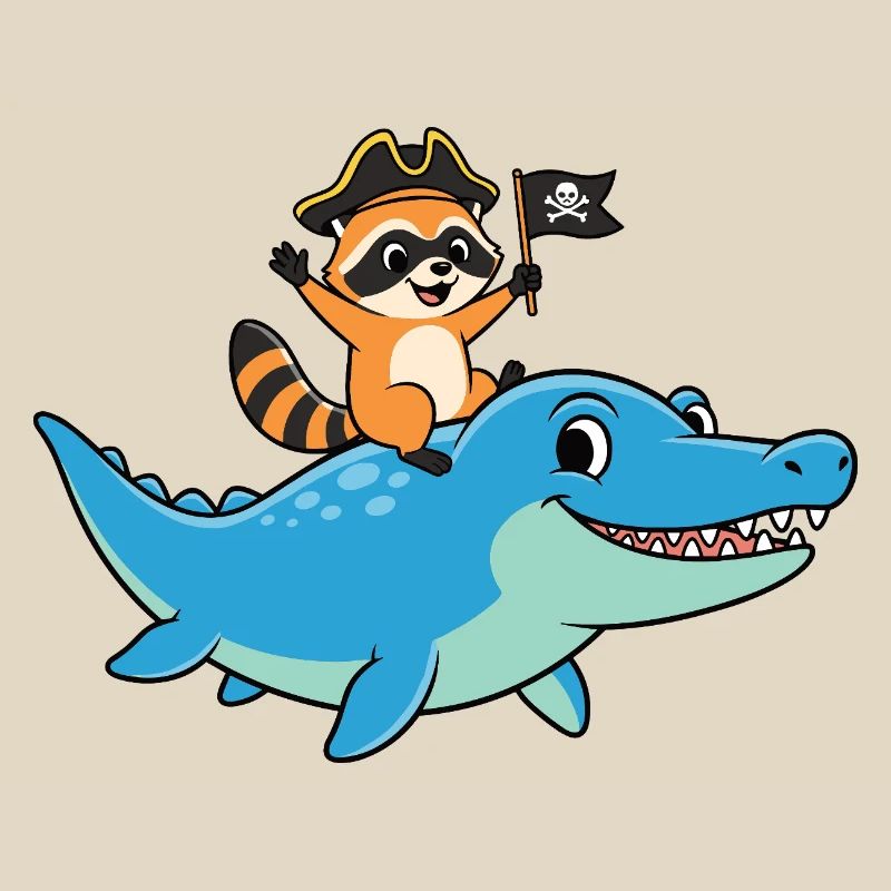 Nur ein Junge, der den Mosasaurus-Waschbären liebt