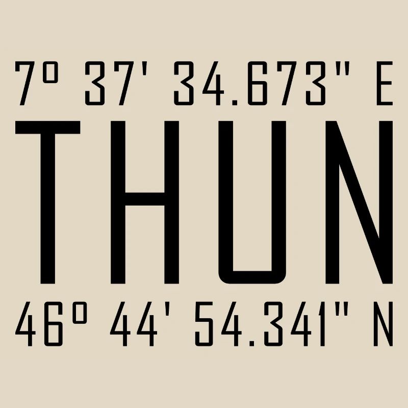 Coordonnées de Thun – Typographie avec référence locale Besch