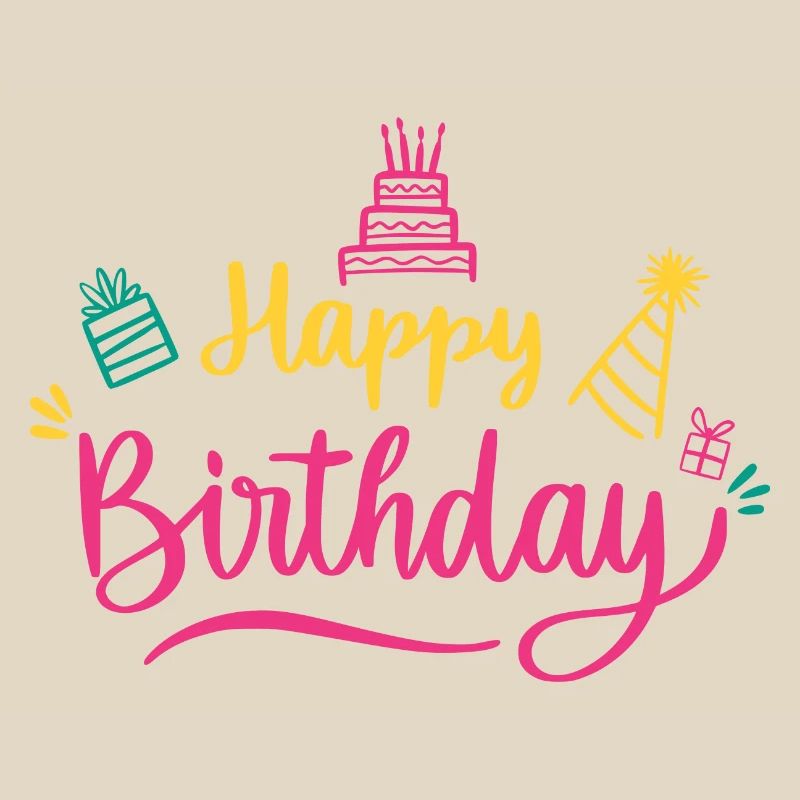 Happy Birthday Colorful Script