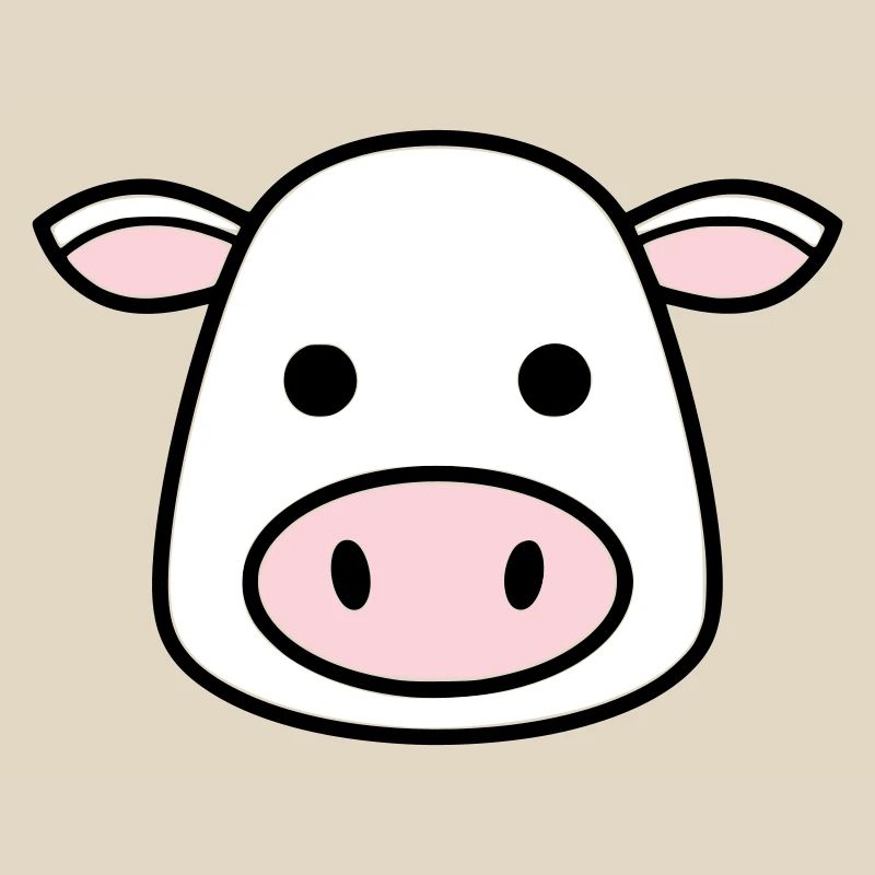 Cute Cow Head Face Comic Vector