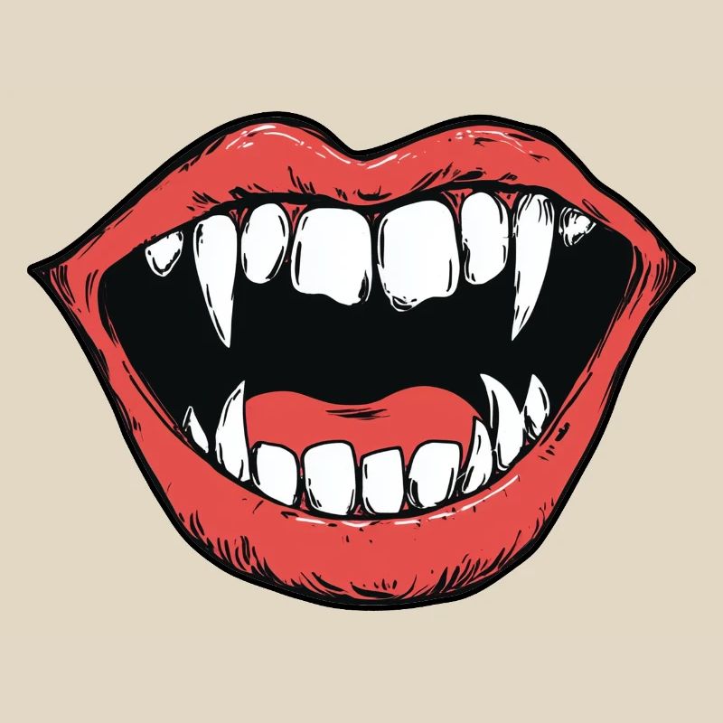vampire mouth, sharp teeth, bite