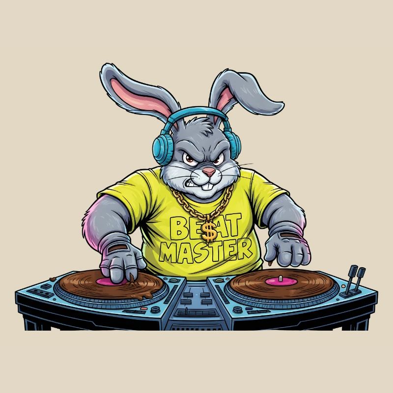 DJ Easter Egg Party Disco Music Rave Easter Bunny