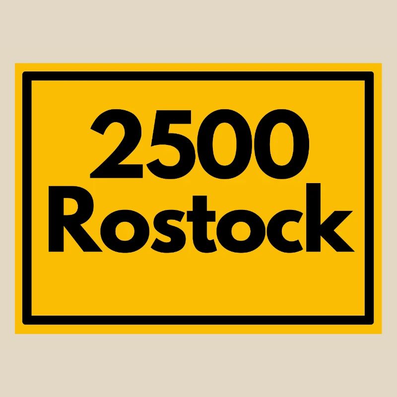 CAP RÉTRO 2500 ROSTOCK, STYLE DDR, CODE POSTAL