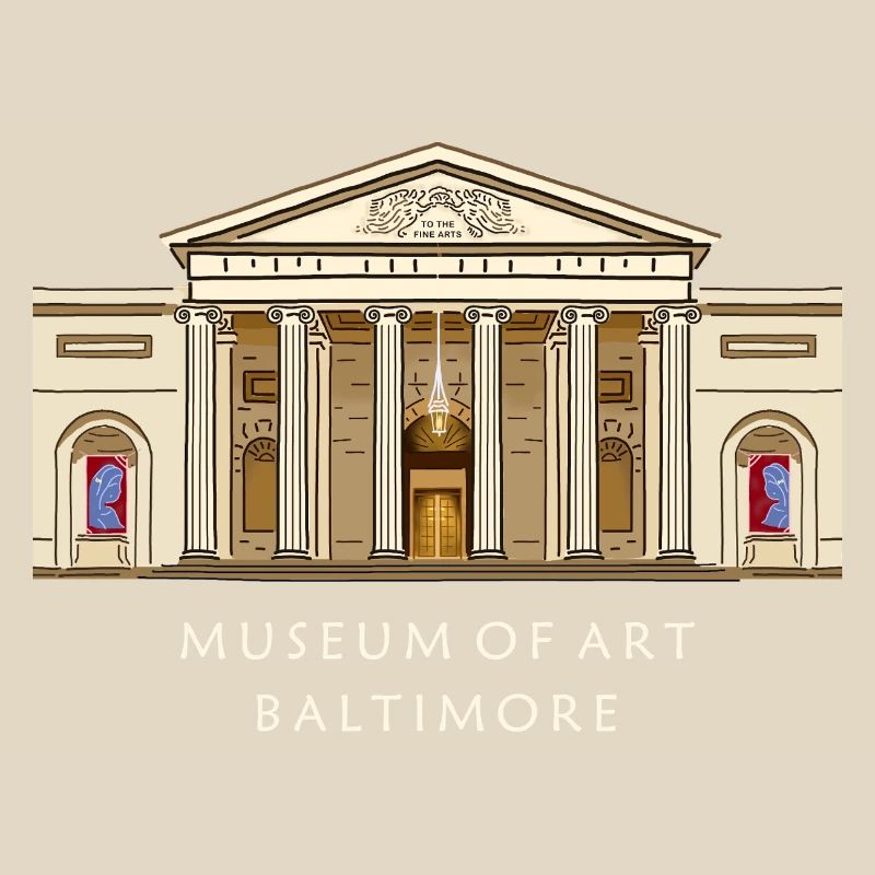 Musée de Baltimore, illustration dessinée à la main