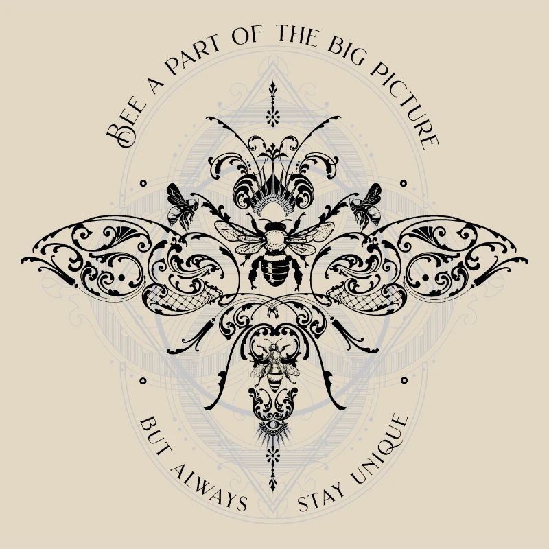 Bee psychedelic geometry pattern cool saying