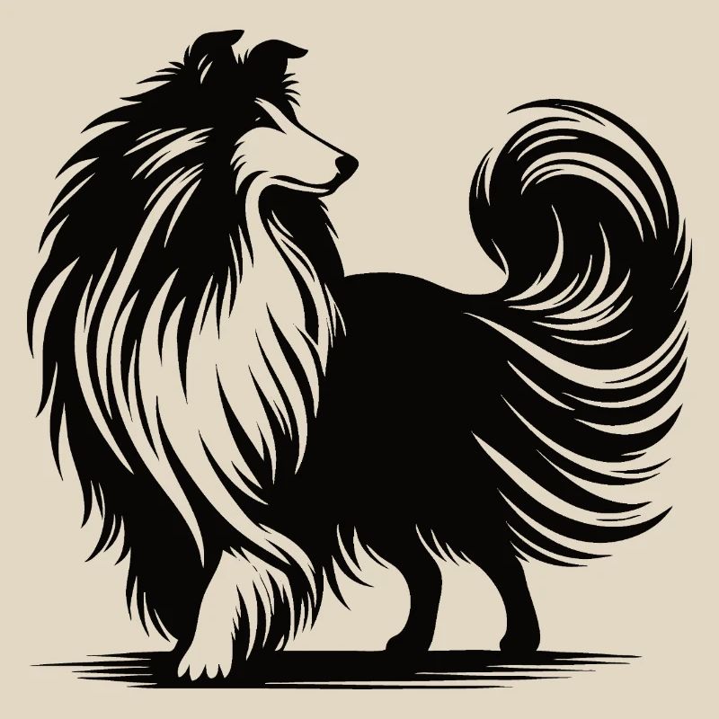 Conception de silhouette de colley cool