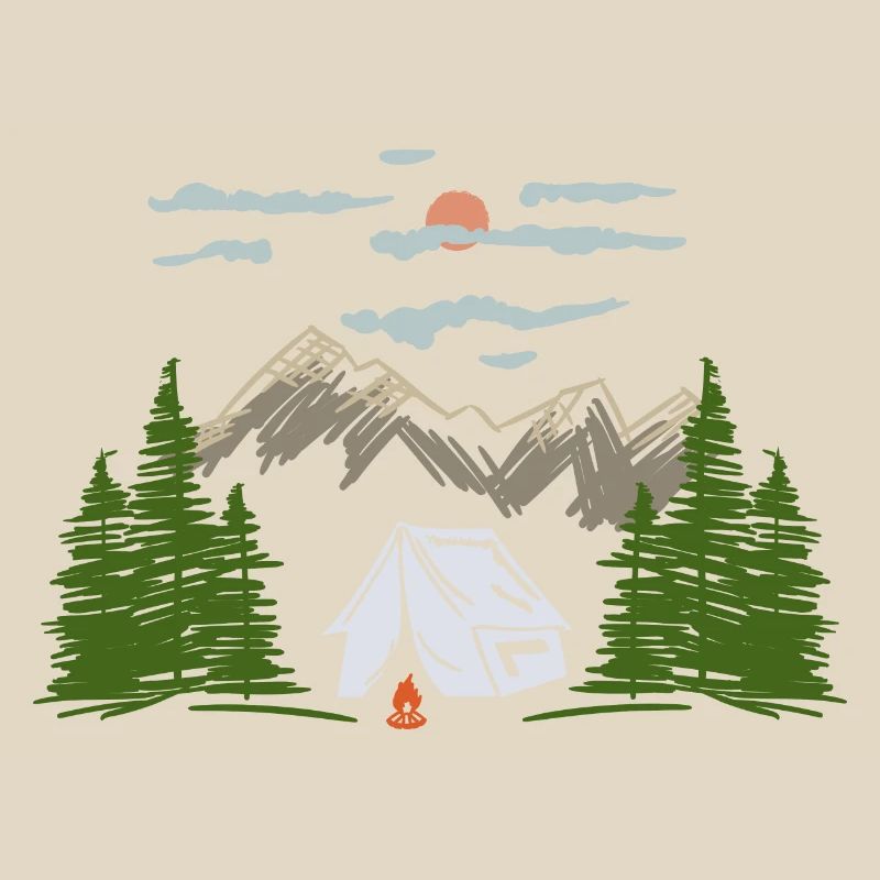 Camping Camping Mountain Motif Gift Idea