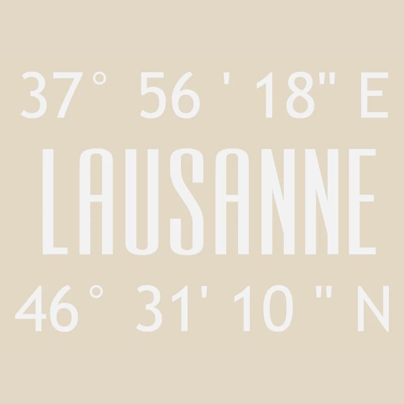 Lausanne Coordinates Typo Graphic