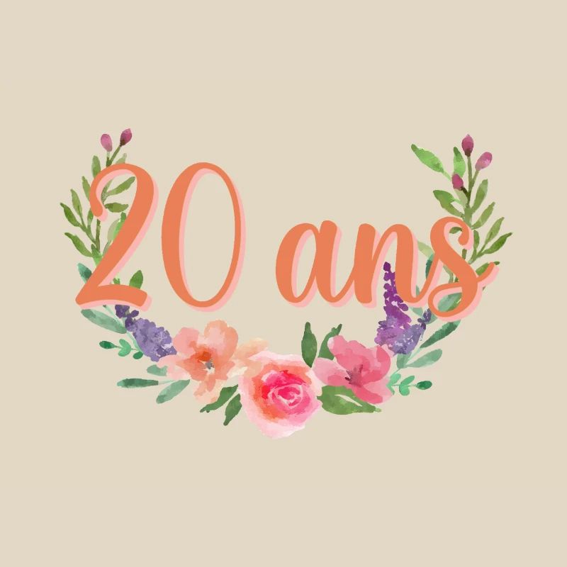20 ans Floral Script