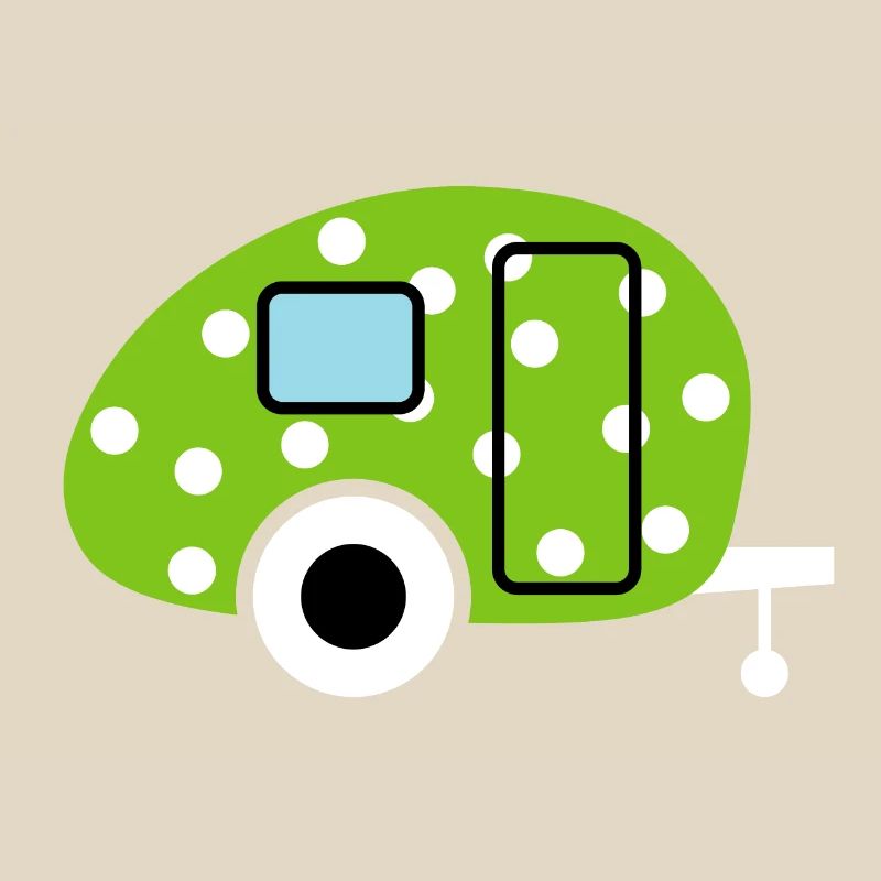 Caravan Caravan Green Dots Camping Easter Egg