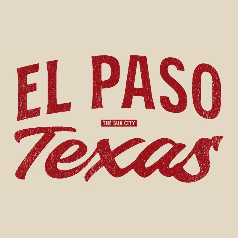 El Paso Texas Retro Script