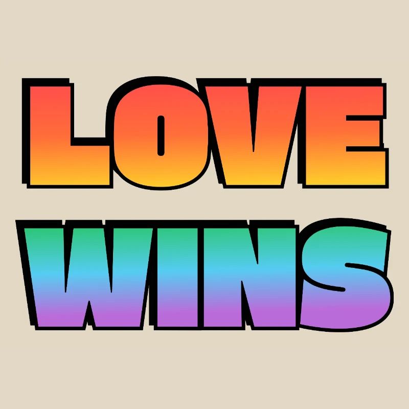Love Wins Gradient Bold Text