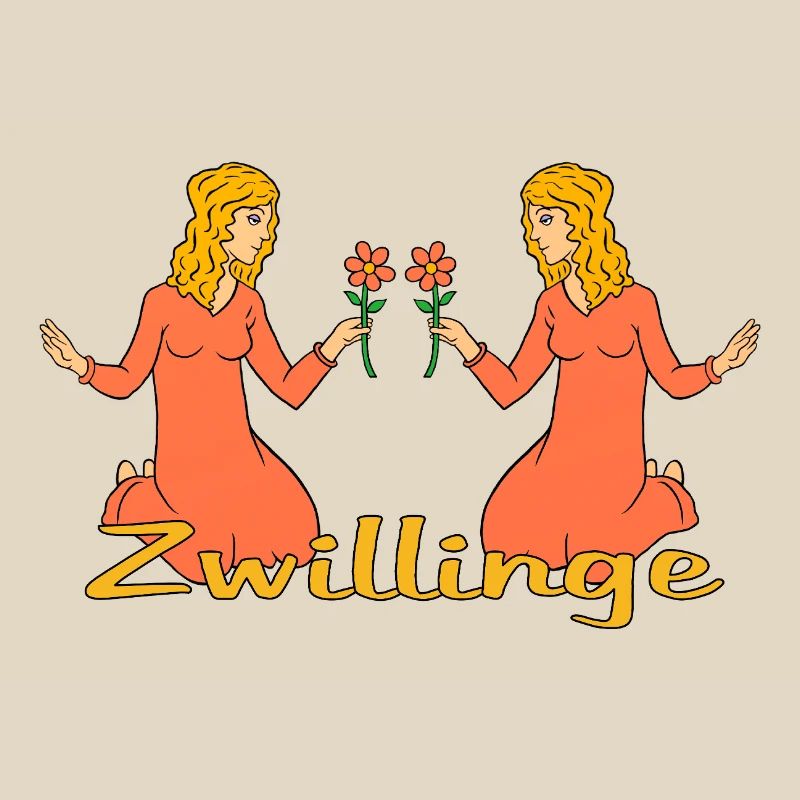 Sternzeichen Zwillinge mit einer Blume