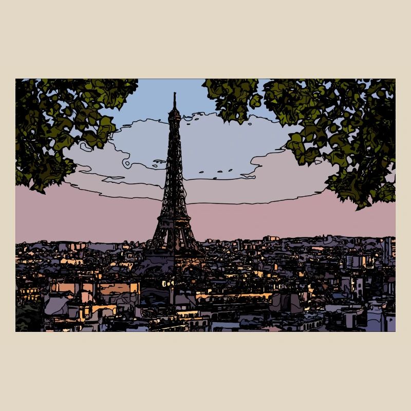 Paris Evening atmosphere at the Eiffel Tower