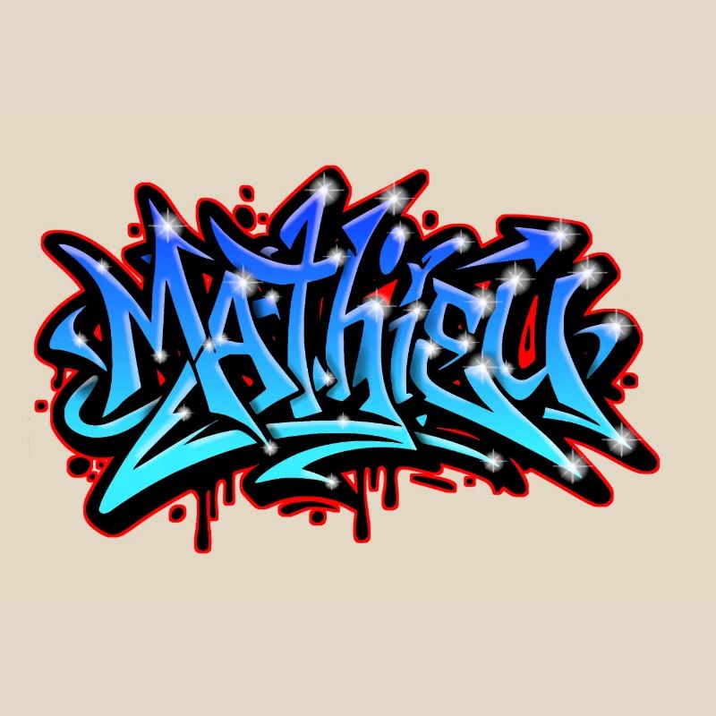 Mathieu Graffiti Neon imprimable sur textile 