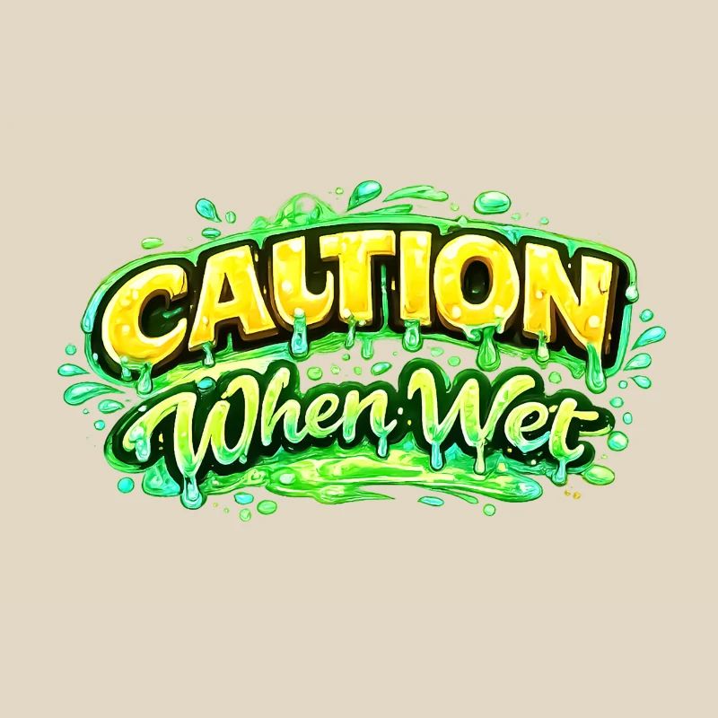 Caution When Wet Funny Flirty Statement Tee pun sp