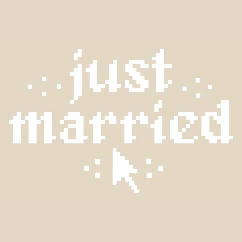 Just Married Pixel Mouse Pointer Wedding Gift
