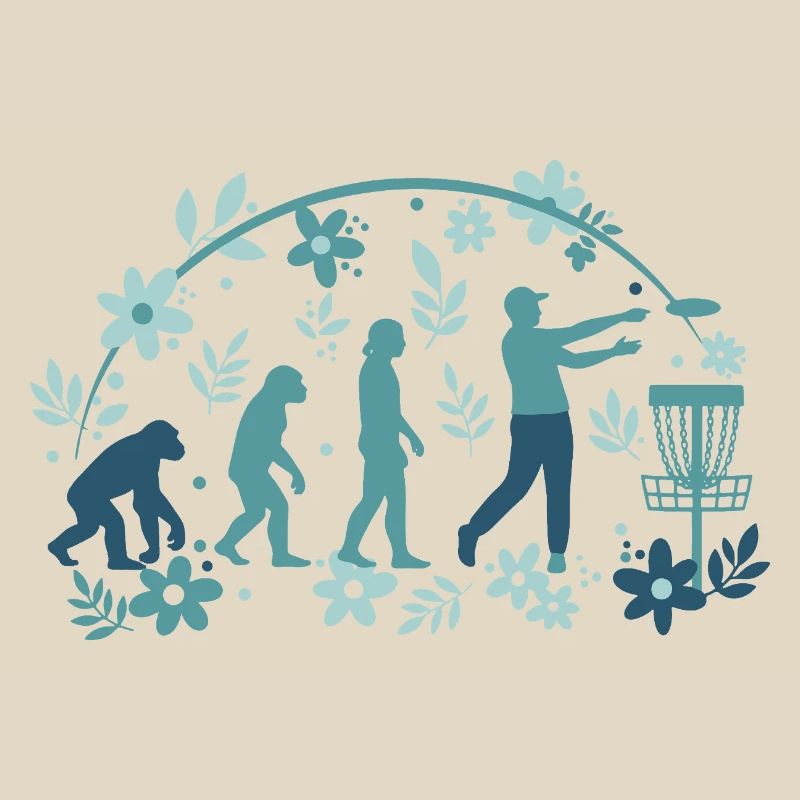 Disc Golf Evolution Funny Disc Golfer Flying Disc