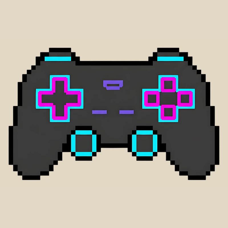 Autocollant Pixel Game Controller Retro 8 Bits Shirt