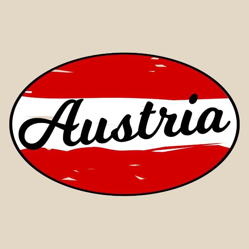 Austria Script Logo on Red