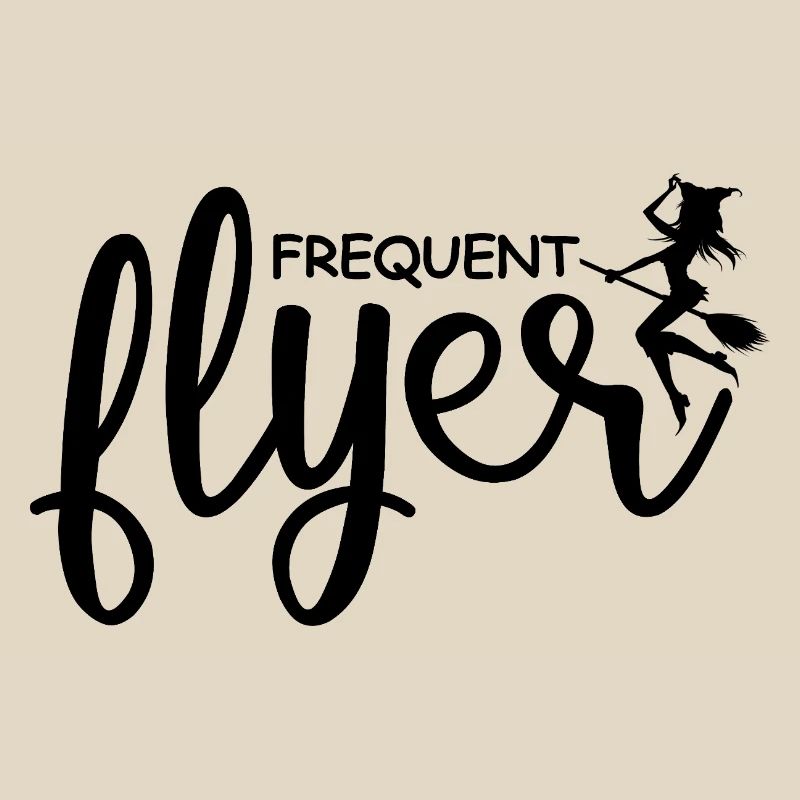 Frequent Flyer Witch Halloween Funny Tee