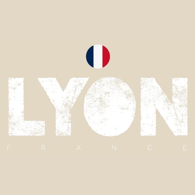 Texte en gras de Lyon avec drapeau français