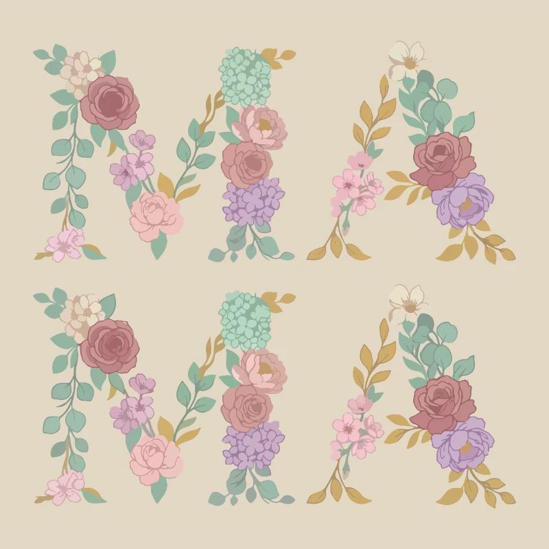 Mama Blumen Floral Schrift Beste Mutter Muttertag
