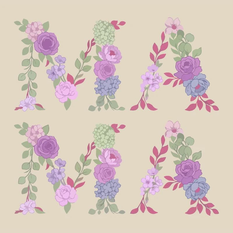 Mama Blumen Floral Schrift Beste Mutter Muttertag