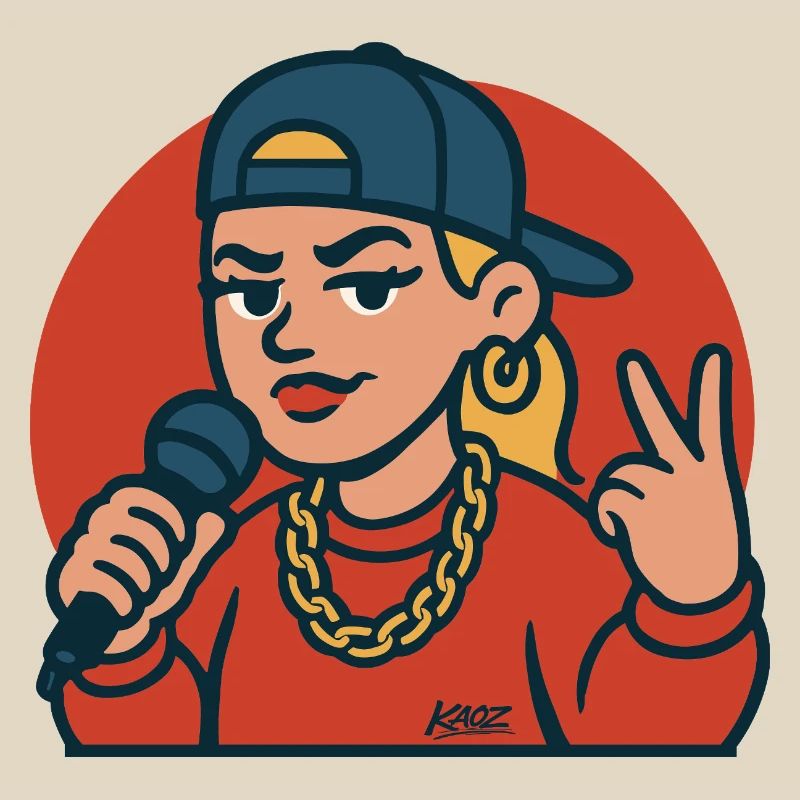 Rap-Diva mit Mikrofon