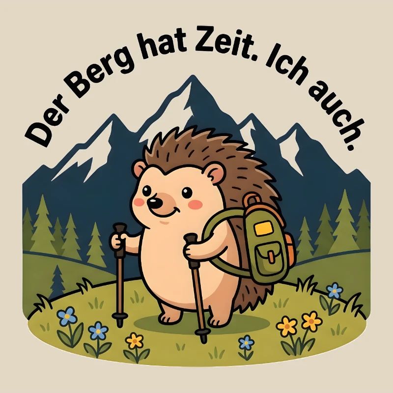 Der Berg hat Zeit. Ich auch. – Igel Wandershirt