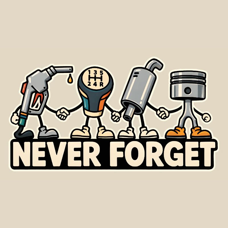 Never Forget – Combustion Engine Car Retro Design