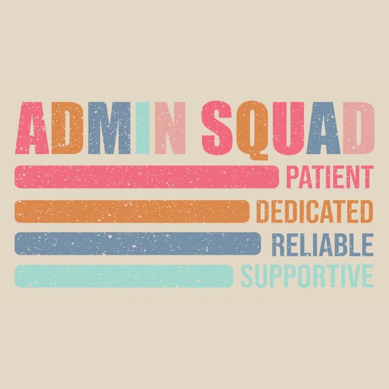 Admin Squad: Colored Retro Office Team Gift