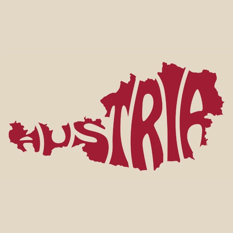 Austria Map Typography