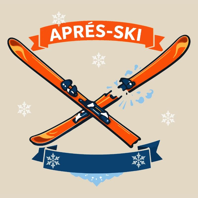 Ski comique croisé avec une bannière joyeuse