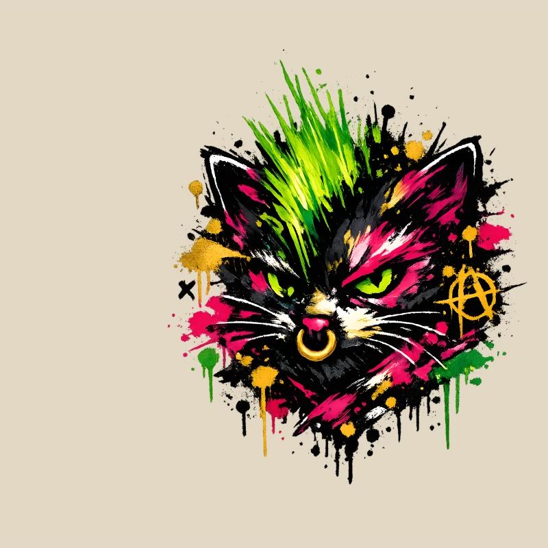 Éclaboussures de graffitis de chat néon