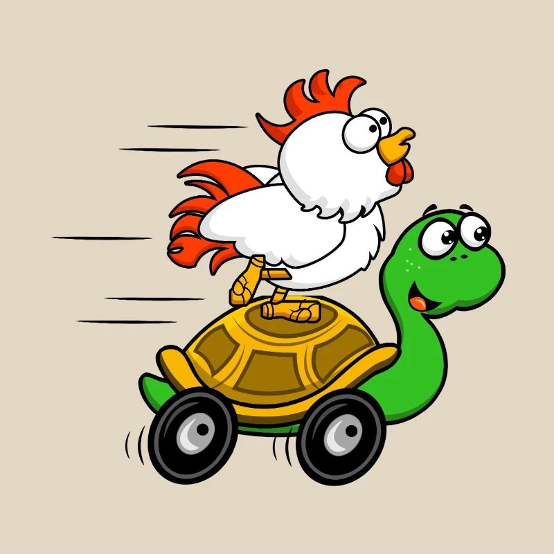 Chickens on Turtle Wagon