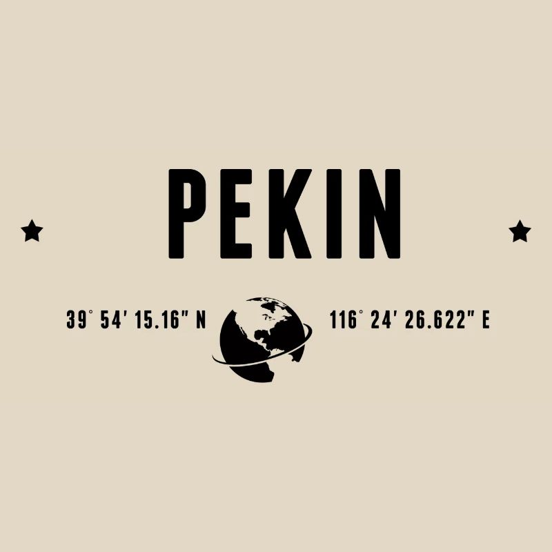 Beijing Stylized Geographical Coordinates