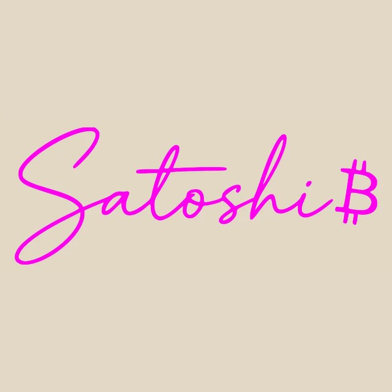 Satoshi Neon Lettering Bitcoin Script Pink