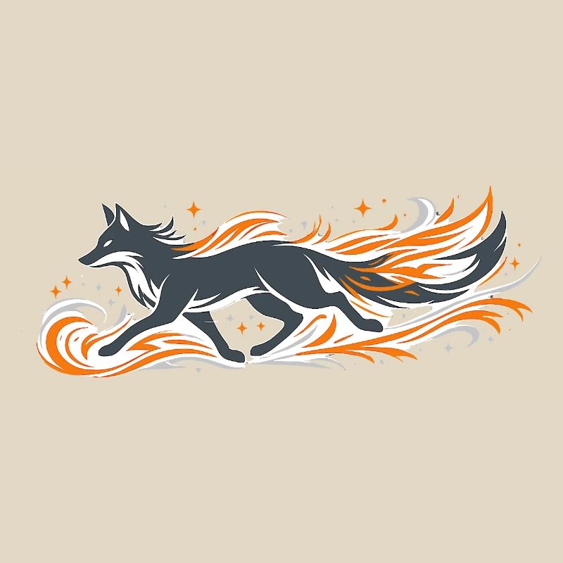Flaming fox in fire flight