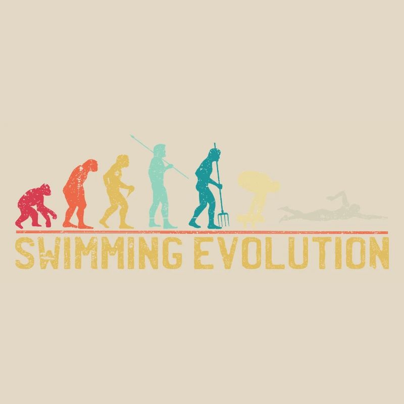Swimming Evolution Progress Illustration